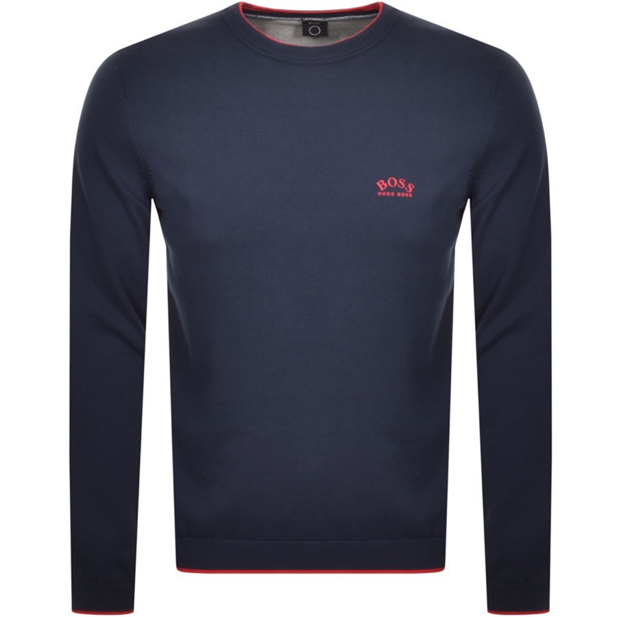 Alternative Image for ProductBOSS Riston Crew Neck Knitted Jumper Navy1